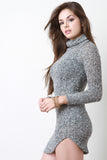 Marled Knit Turtle Neck Dress