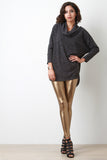 Vent Slit Cowl Neck Sweater Top