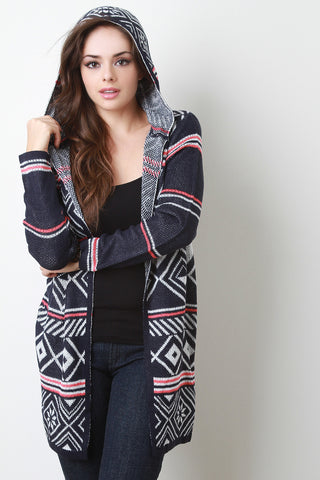 Hooded Fair Isle Cardigan