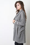 Draping Front French Terry Cardigan