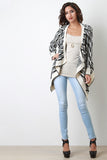 Contrasting Horizontal Cable Knit Cardigan