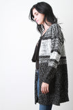 Melange Thick Knit Open Front Cardigan