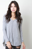 Serged Seam Knit Long Sleeve Top