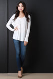 Serged Seam Knit Long Sleeve Top