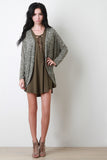 Melange Knit Dolman Long Sleeve Cardigan