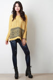 Half Patterned Boxy High-Low Sweater