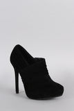 Liliana Suede Pleated Almond Toe Heeled Booties