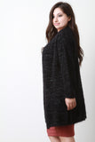 Plush Metallic Knit Pocket Cardigan