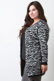 Animal Stripe Fuzzy Cardigan