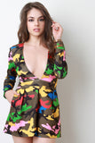 Camouflage Plunging V-Neck Romper