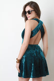 Velvet Criss-Cross Back Skater Dress