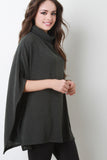 Soft Knit Turtleneck Poncho Top