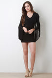 Fringe Sleeves Mini Bodycon Dress