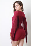 Fringe Sleeves Mini Bodycon Dress