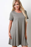 Short Sleeves Shift Tee Dress