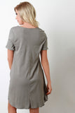 Short Sleeves Shift Tee Dress