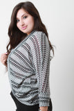 Patterned Mesh Knit Dolman Cardigan