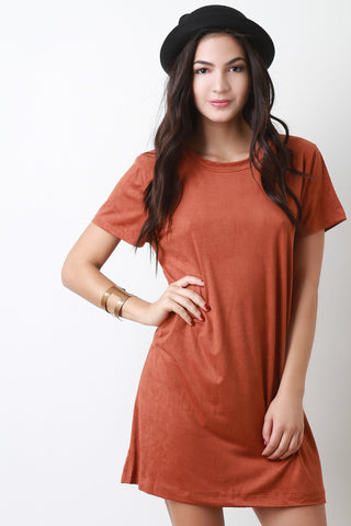 Suede T-Shirt Mini Dress