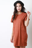 Suede T-Shirt Mini Dress