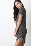 French Terry Distressed T-Shirt Dress