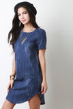 Stretch Denim Round Hem T-Shirt Dress