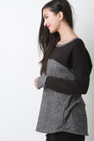 Quilted Two Tone Long Sleeve Top