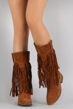 Liliana Suede Long Fringe Western Riding Boots