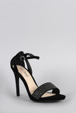 Anne Michelle Rhinestone Ankle Strap Stiletto Heel