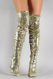 Sequin Pointy Toe Stiletto Over-The-Knee Boots