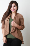 Draping Suede Quarter Sleeve Jacket