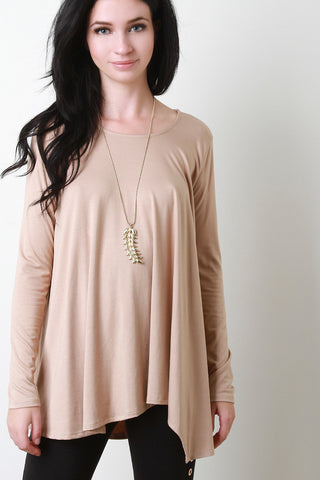 Relaxed Fit Asymmetrical Hem Top