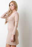 Lace Up Long Sleeve Jersey Dress