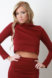 Turtle Neck Long Sleeve Crop Top