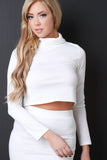 Turtle Neck Long Sleeve Crop Top