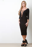 Open Anterior and Posterior Lace Midi Dress