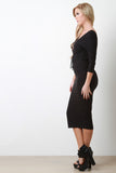 Open Anterior and Posterior Lace Midi Dress