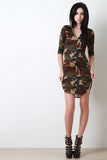 Hoodie And Zipper Round Hem Dress
