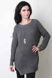 Eyelet Knit Longline Sweater