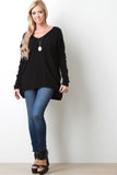 V-Neck High Low Knit Sweater