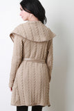 Texture Knit Wide Collar Jacket