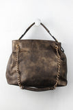 Distressed Sliding Chain Handle Hobo Bag