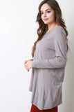 Asymmetrical Hem Long Sleeves Top