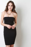 Strapless Horizontal Rib Knit Dress