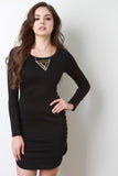 High Low Side Eyelets Hem Dress