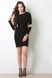 Slit Elbow Wool Knit Dress