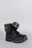 Plaid Cuff Combat Lug Booties