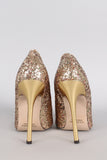 Pom Glitter Encrusted Pointy Toe Stiletto Pump