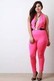 Plunged Closed Tie Back Jumpsuit