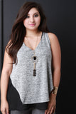 Layered Chiffon Heathered Sleeveless Necklace Top