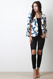 Leaf Pattern Cape Blazer